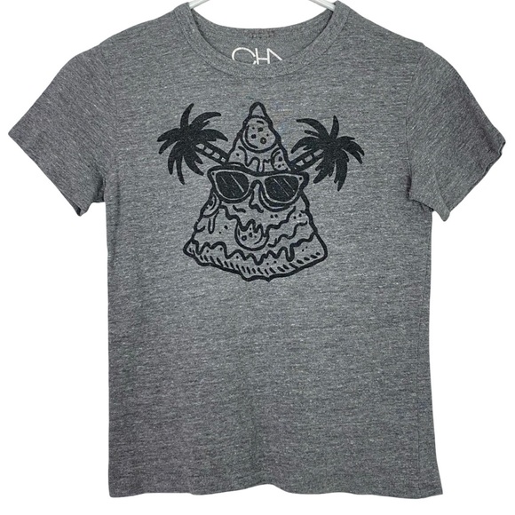 Chaser Pizza Tee Tshirt Girls Size 10 Youth Kids Gray Grey Shirt Crewneck SS - Picture 1 of 7